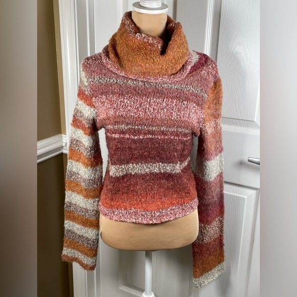 Free People My Girl Turtleneck Sunburst Combo Top Sweater Size Medium - Picture 12 of 14